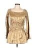 Alberto Makali 100% Polyester Gold Long Sleeve Blouse Size L - photo 1