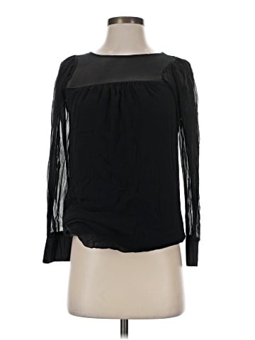 Bebe Long Sleeve Silk Top (view 1)