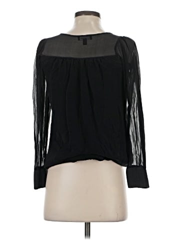 Bebe Long Sleeve Silk Top (view 2)