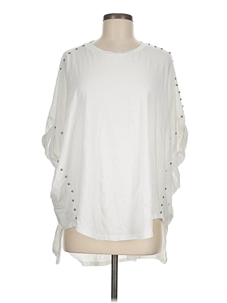 Pre-owned Blue B 3/4 Sleeve T-shirt In White