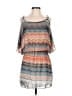 Trac 100% Polyester Chevron-herringbone Gray Casual Dress Size S - photo 1