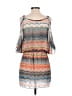 Trac 100% Polyester Chevron-herringbone Gray Casual Dress Size S - photo 2