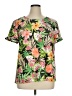 Allison Daley 100% Polyester Tropical Green Short Sleeve Blouse Size XL - photo 1