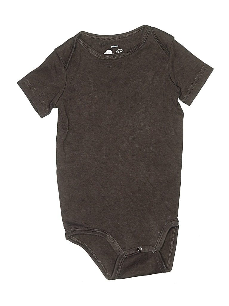 Pre-owned Primary Clothing Kids' Short Sleeve Onesie In Brown