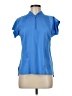 Lucky in Love Blue Short Sleeve Blouse Size M - photo 1