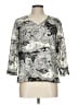 Laura Ashley 100% Polyester Silver 3/4 Sleeve Blouse Size L - photo 1