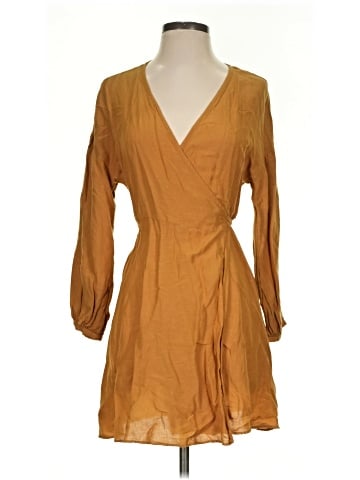 Madewell Linen-Blend Balloon-Sleeve Wrap Dress (view 1)