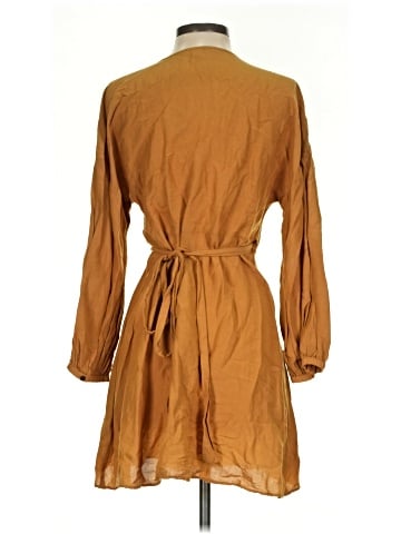 Madewell Linen-Blend Balloon-Sleeve Wrap Dress (view 2)