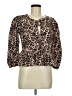 Sim & Sam 100% Cotton Animal Print Brown Long Sleeve Blouse Size M - photo 1