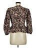 Sim & Sam 100% Cotton Animal Print Brown Long Sleeve Blouse Size M - photo 2
