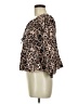 Sim & Sam 100% Cotton Animal Print Brown Long Sleeve Blouse Size M - photo 5