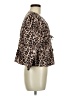 Sim & Sam 100% Cotton Animal Print Brown Long Sleeve Blouse Size M - photo 4