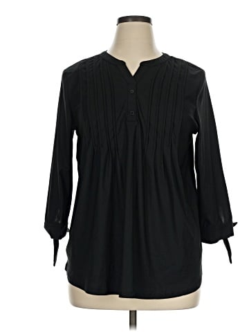 Como Black 3/4 Sleeve Blouse (view 1)