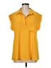 Everleigh 100% Polyester Yellow Short Sleeve Blouse Size M - photo 1