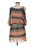 Trac 100% Polyester Chevron-herringbone Gray Casual Dress Size M - photo 2