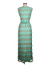 Tacera 100% Polyester Chevron-herringbone Teal Cocktail Dress Size M - photo 2