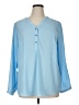 JM Collection 100% Polyester Blue Long Sleeve Blouse Size XL - photo 1