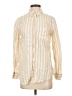 Gap 100% Linen Stripes Ivory Long Sleeve Button-Down Shirt Size XS - photo 1