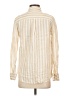 Gap 100% Linen Stripes Ivory Long Sleeve Button-Down Shirt Size XS - photo 2