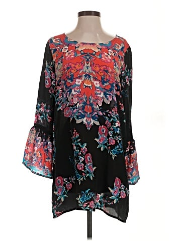 Tolani 3/4 Sleeve Silk Top (view 1)