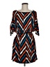 Trac Chevron-herringbone Orange Casual Dress Size M - photo 1