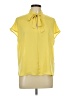 Worthington 100% Polyester Yellow Short Sleeve Blouse Size L - photo 1