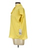 Worthington 100% Polyester Yellow Short Sleeve Blouse Size L - photo 5