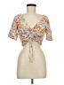 H&M 100% Viscose Orange Short Sleeve Blouse Size M - photo 1