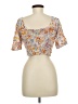 H&M 100% Viscose Orange Short Sleeve Blouse Size M - photo 2