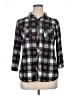 Eden & Olivia Plaid Black 3/4 Sleeve Button-Down Shirt Size XL - photo 1
