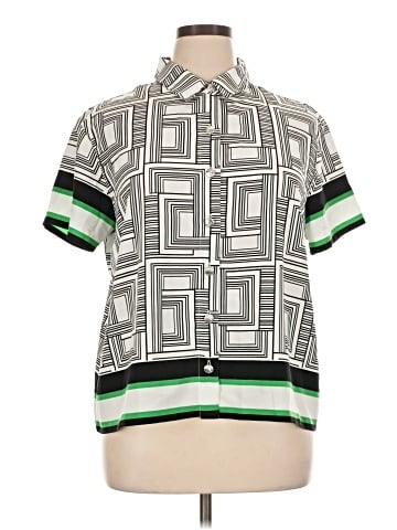 Karl Lagerfeld Paris Short Sleeve Blouse (view 1)