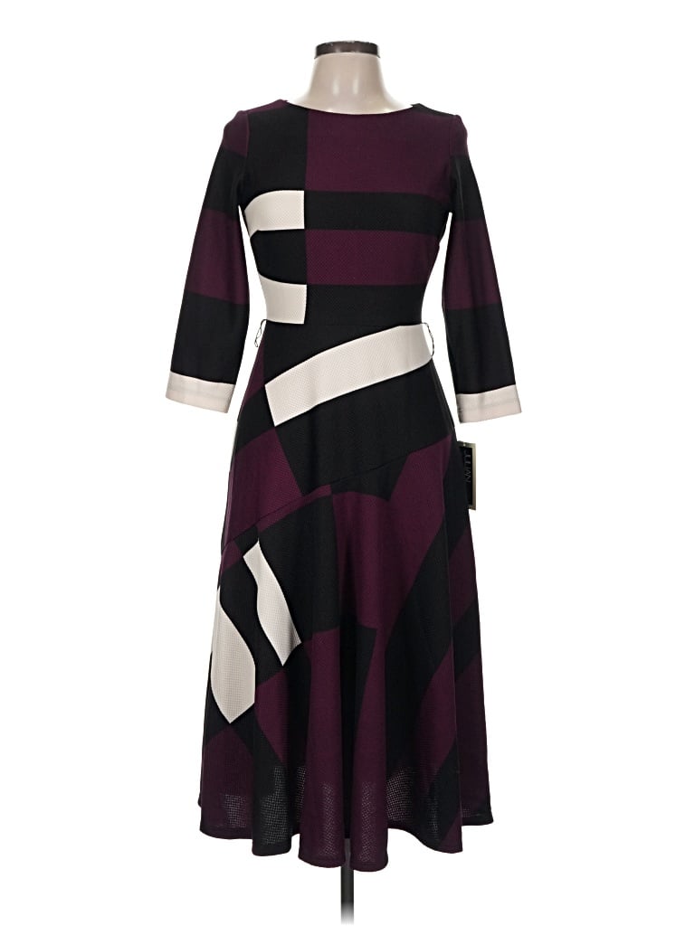 Pre-owned Julian Taylor Casual Dress In Burgundy