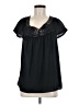 Trulli 100% Polyester Black Short Sleeve Blouse Size M - photo 1