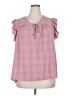 Fred David 100% Polyester Pink Short Sleeve Blouse Size 2X - photo 1