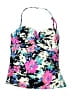Island Escape Floral Blue Swimsuit Top Size 10 - photo 1