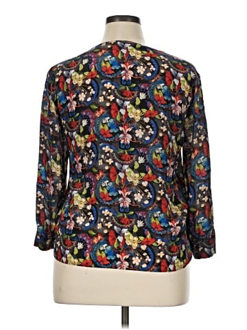Alice + Olivia 3/4 Sleeve Silk Top (view 2)
