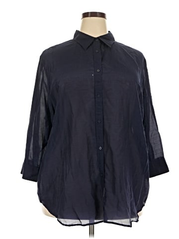 Lauren by Ralph Lauren 3/4 Sleeve Button-Down Shirt (view 1)