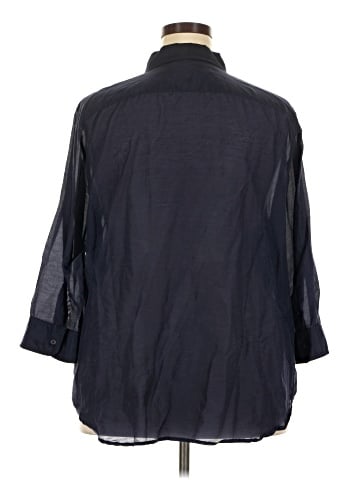 Lauren by Ralph Lauren 3/4 Sleeve Button-Down Shirt (view 2)