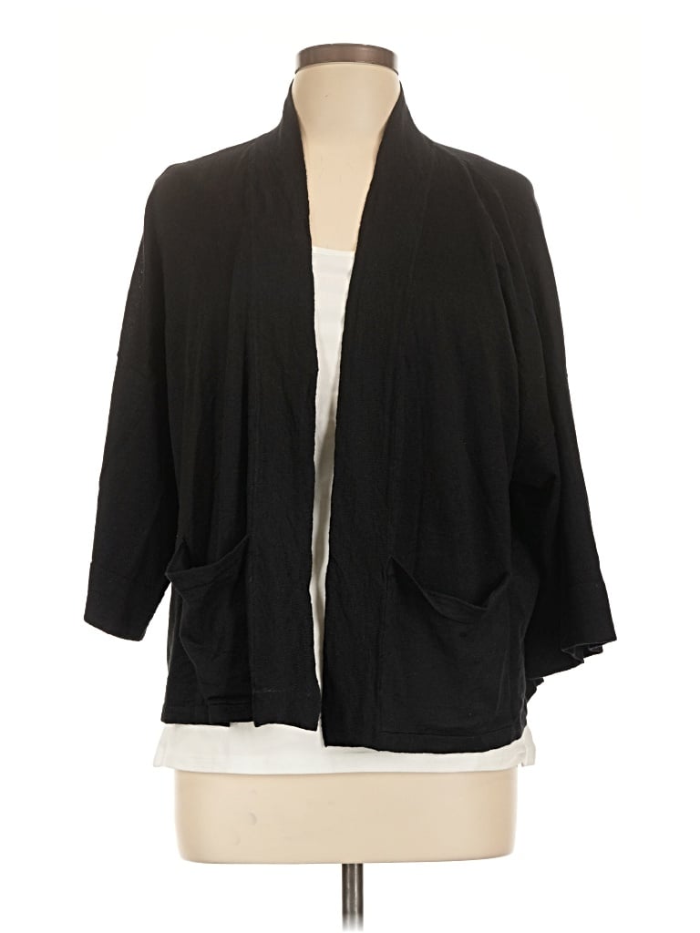 Pre-owned Eileen Fisher Cardigan Sweater In Black
