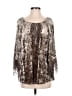 Melissa Paige Silver 3/4 Sleeve Blouse Size S - photo 1