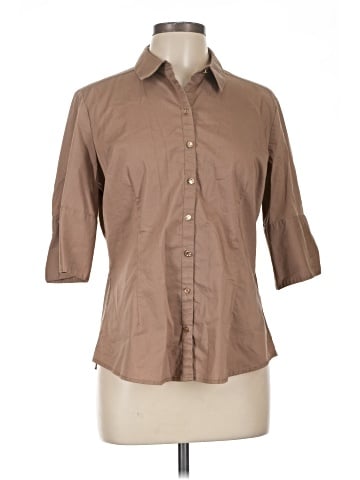 7th Avenue Design Studio New York & Company 3/4 Sleeve Button-Down Shirt (view 1)