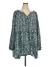 Ellos 100% Rayon Teal Long Sleeve Blouse Size 4X - photo 1