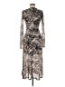 Topshop 100% Polyester Animal Print Brown Casual Dress Size 6 - photo 2