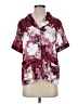 Unbranded Floral Burgundy Short Sleeve Blouse Size XS - photo 1