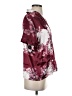 Unbranded Floral Burgundy Short Sleeve Blouse Size XS - photo 4