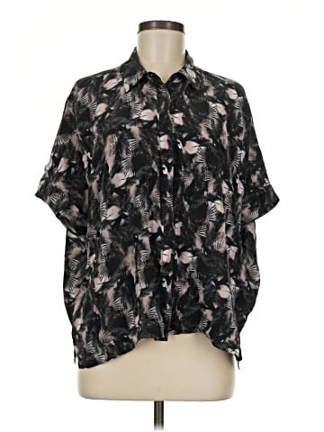 ALLSAINTS Short Sleeve Silk Top (view 1)