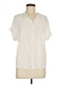 Point Sur 100% Viscose Ivory Short Sleeve Blouse Size M - photo 1