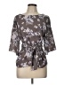 West Kei 100% Polyester Gray 3/4 Sleeve Blouse Size L - photo 1