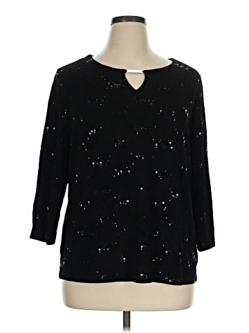 JM Collection 3/4 Sleeve Top (view 1)