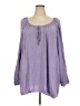 Ellos 100% Rayon Purple Long Sleeve Blouse Size 5X - photo 1